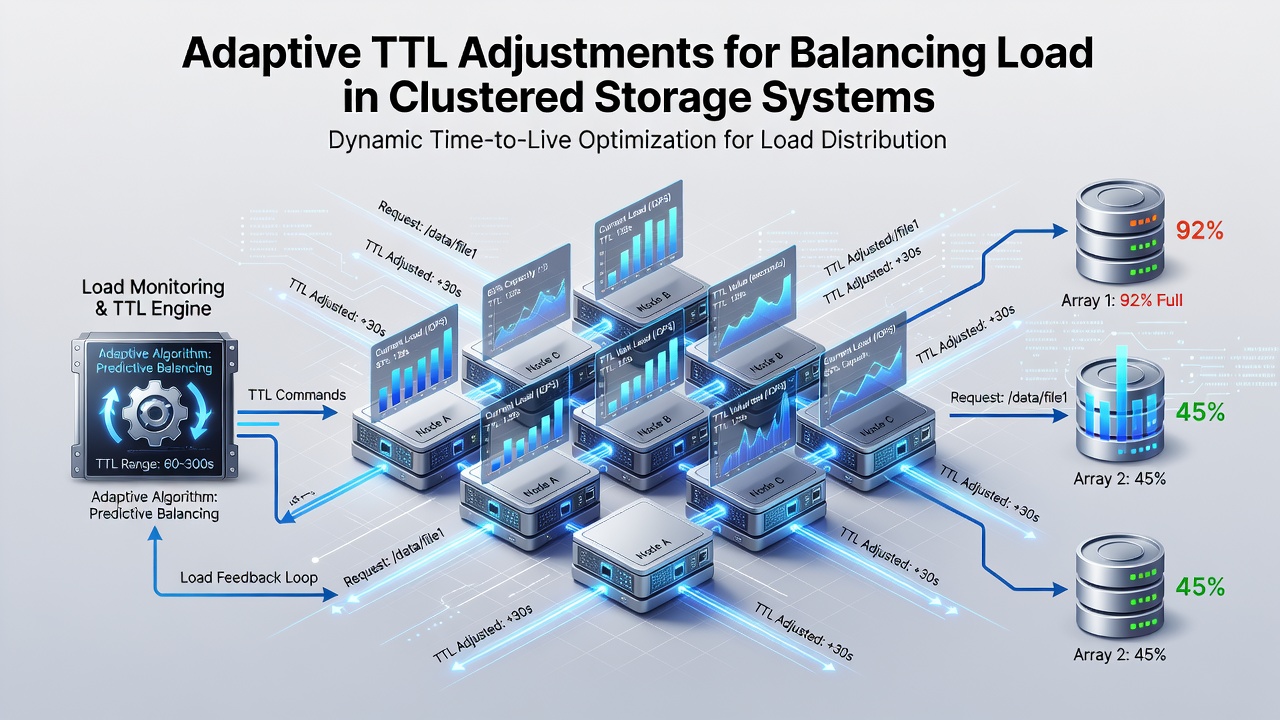 Graph depicting load distribution improvements after adaptive TTL rollout in a storage cluster
